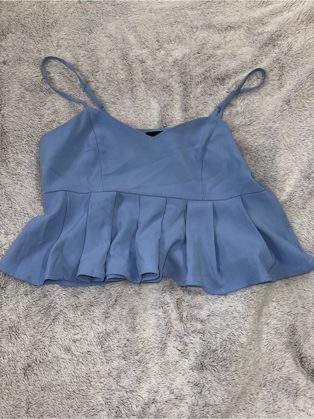 Light Blue Peplum Cami Top